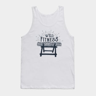 Wild Fitness. Hand Drawn Textured Log Tank Top